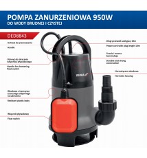 Pompa zanurzeniowa do wody 900W  DED8843