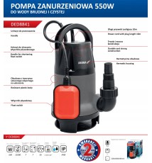 Pompa zanurzeniowa do wody 550W DED8841 Dedra