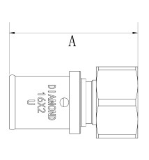 PEX zaprasowywana Złączka 20x3/4 GW z obrotową nakrętką	Diamond