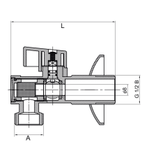 Zawór kulowy kątowy z filtrem 1/2 x 3/8	ART.800-1/2X3/8CH Diamond