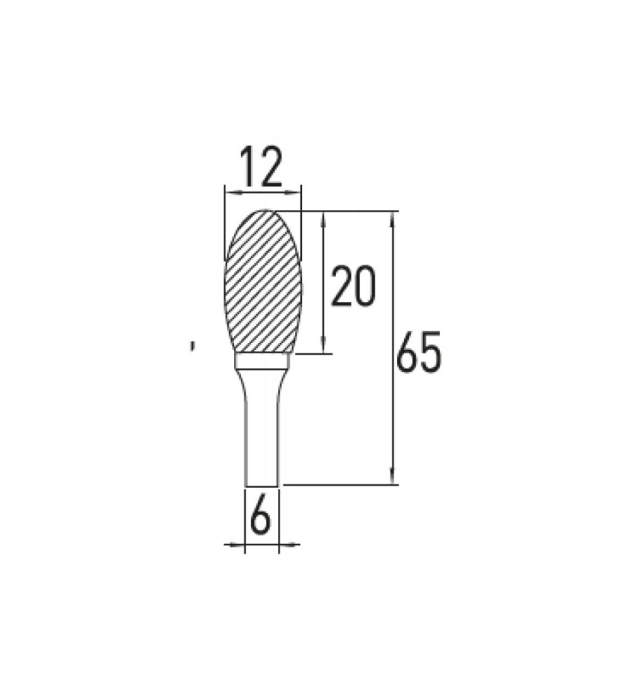 Frez trzpieniowy do metalu owalny E 12x20mm HT6D592 Frez trzpieniowy do metalu owalny E 12x20mm HT6D592