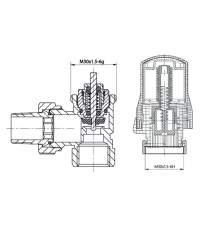 ZESTAW TERMOSTATYCZNY, EN215/PN-M-75002, DN15, F-K, KĄTOWY, BIAŁY