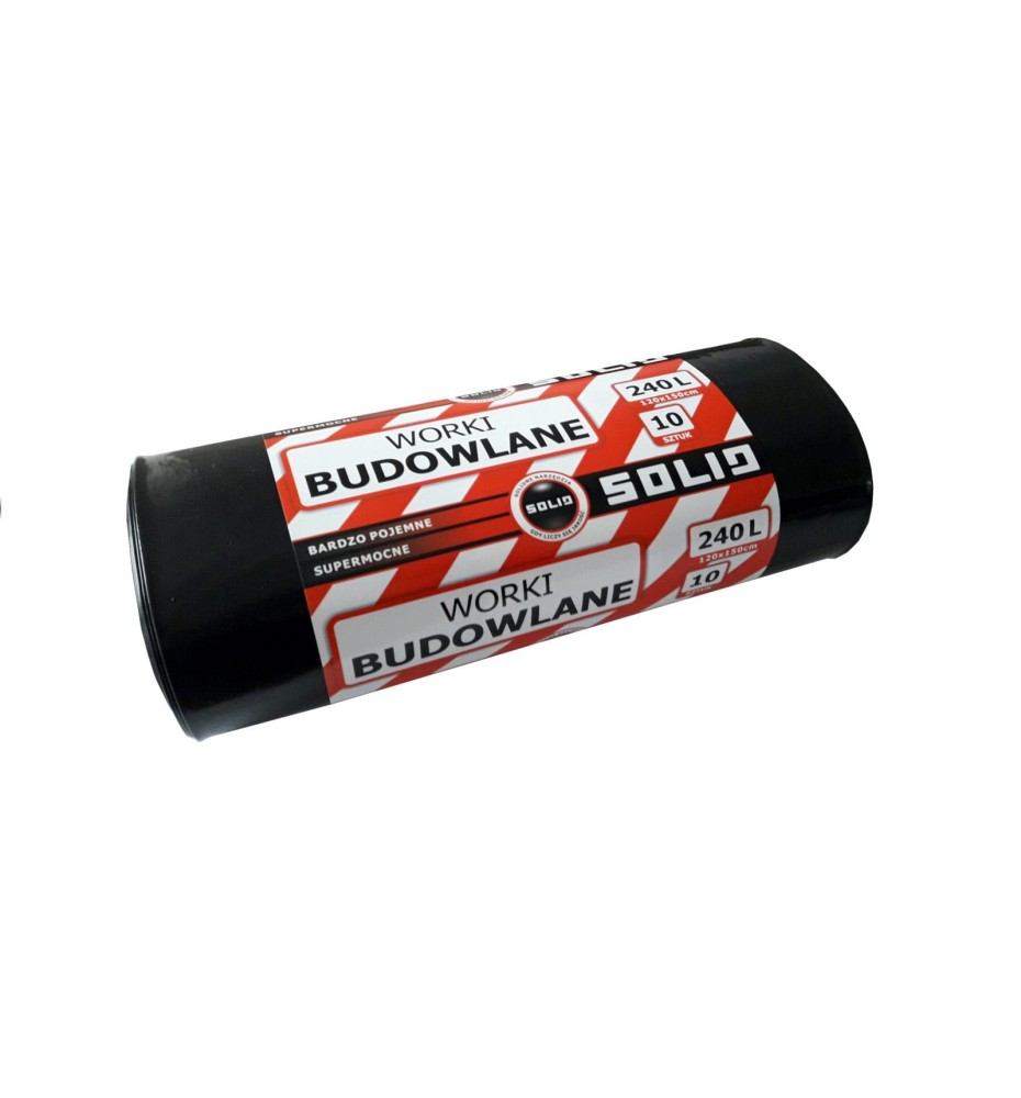 Solid Worki na śmieci budowlane 240L czarne 10szt