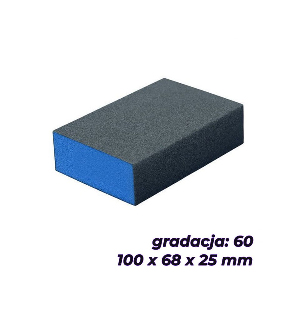 BLUE DOLPHIN Kostka ścierna 100x68x25mm gr 60 BLUE DOLPHIN Kostka ścierna 100x68x25mm gr 60