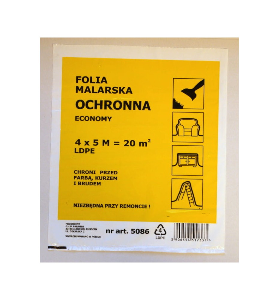 SOLID Folia malarska 4mx5m EXTRA MOCNA ECONOMY SOLID Folia malarska 4mx5m EXTRA MOCNA ECONOMY