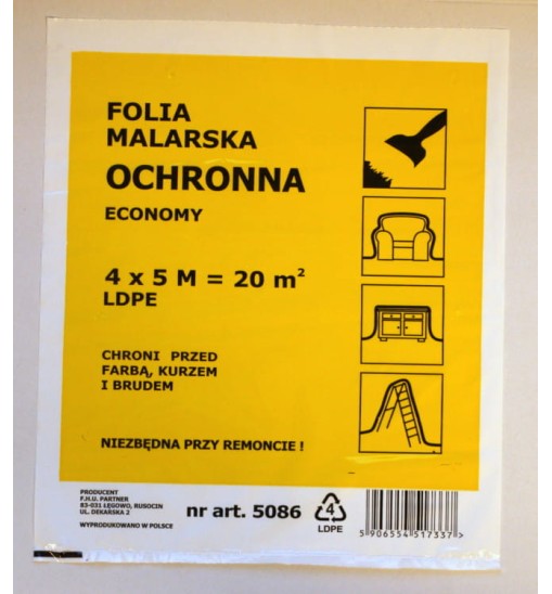 SOLID Folia malarska 4mx5m EXTRA MOCNA ECONOMY 