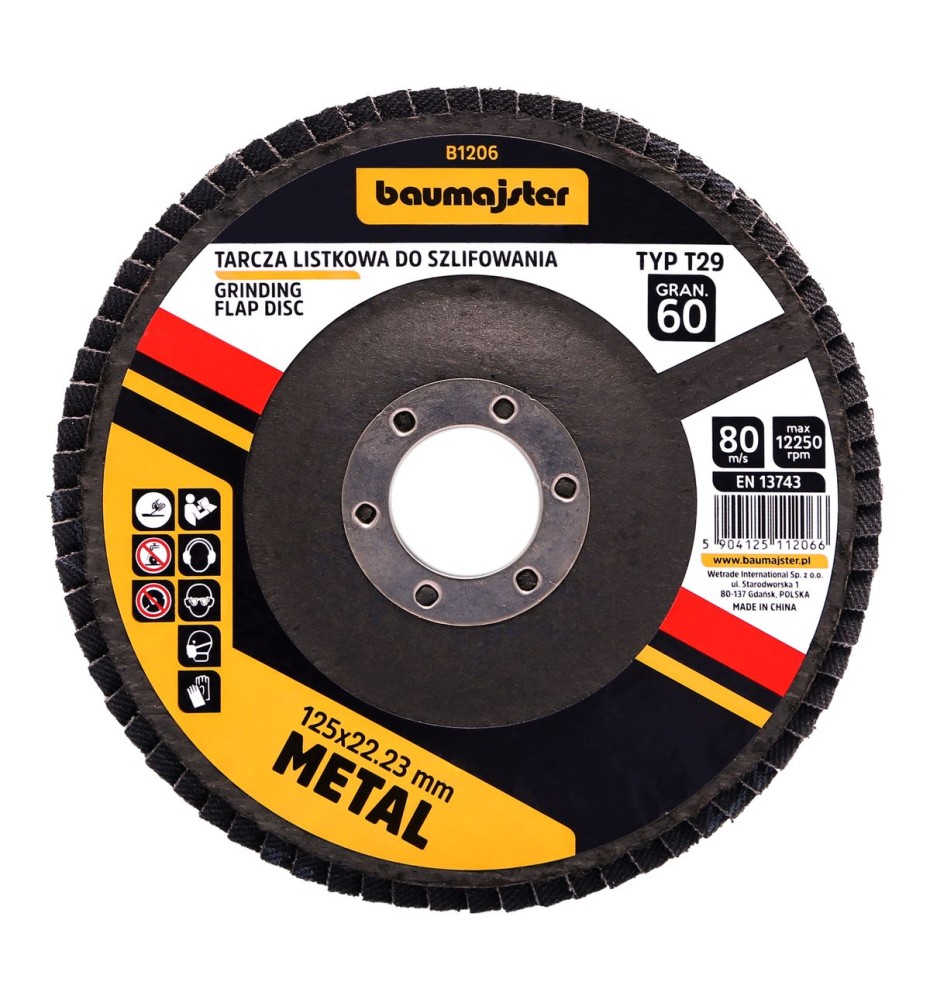 Tarcza listkowa do szlifowania metalu 125x22,23mm gr 120