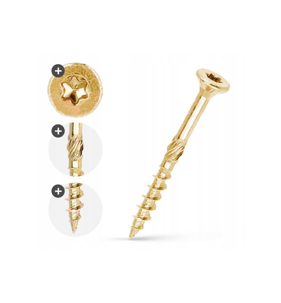 Wkręty hartowane stożkowe TORX T20 4x60  500szt UCT4060